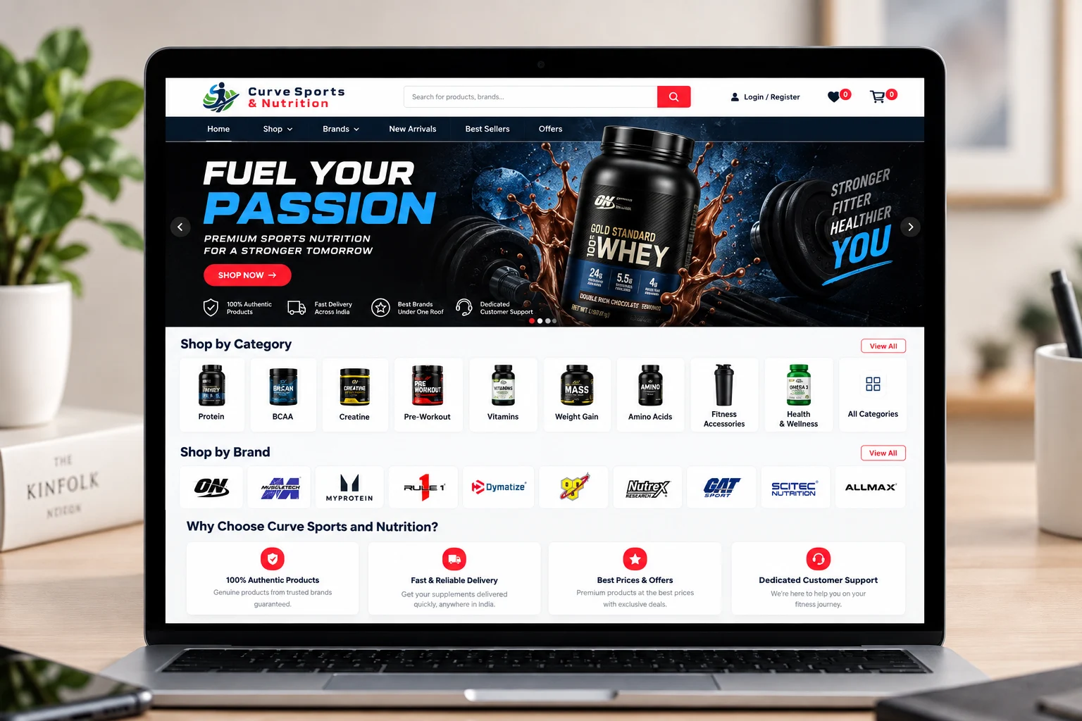Curve Sports & Nutrition website preview